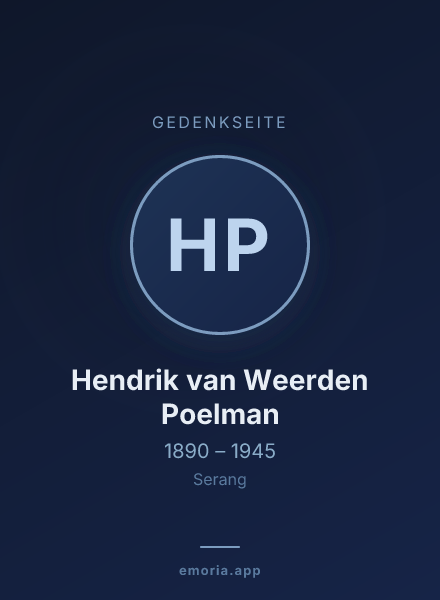 Gedenkportrait von Hendrik van Weerden Poelman