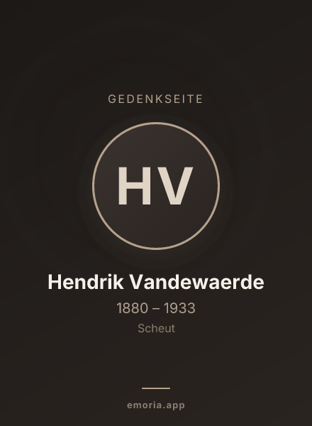 Gedenkportrait von Hendrik Vandewaerde