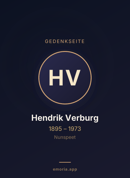 Gedenkportrait von Hendrik Verburg