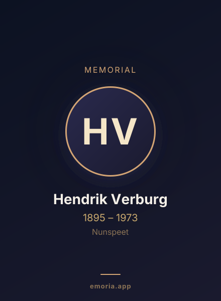 Memorial portrait of Hendrik Verburg