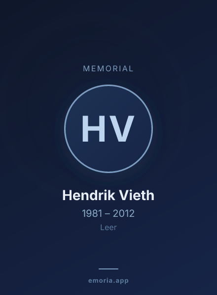 Memorial portrait of Hendrik Vieth