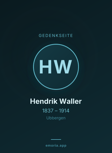 Gedenkportrait von Hendrik Waller
