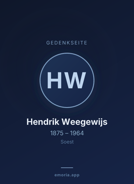 Gedenkportrait von Hendrik Weegewijs