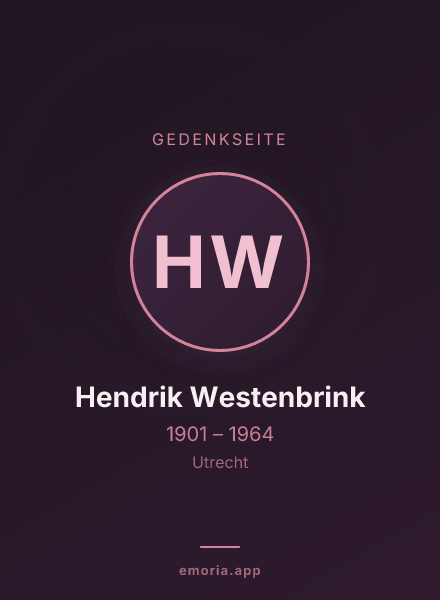 Gedenkportrait von Hendrik Westenbrink