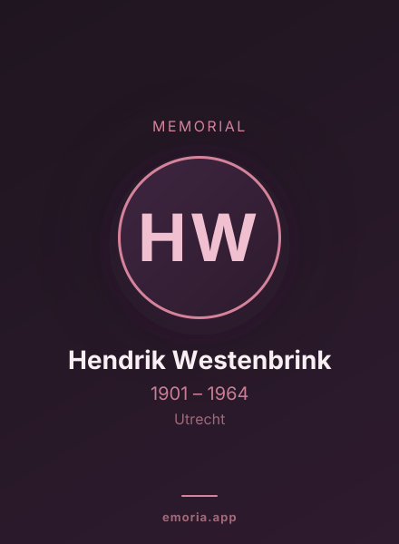 Memorial portrait of Hendrik Westenbrink
