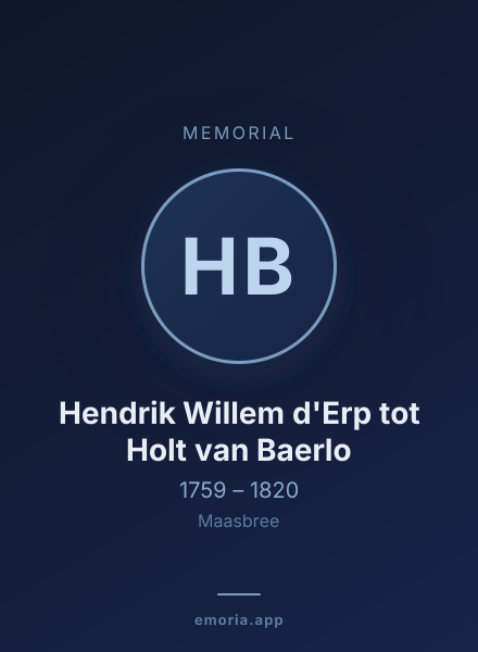 Memorial portrait of Hendrik Willem d'Erp tot Holt van Baerlo