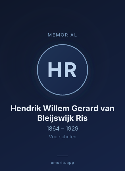 Memorial portrait of Hendrik Willem Gerard van Bleijswijk Ris