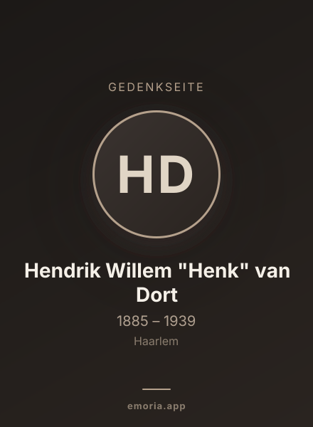 Gedenkportrait von Hendrik Willem "Henk" van Dort