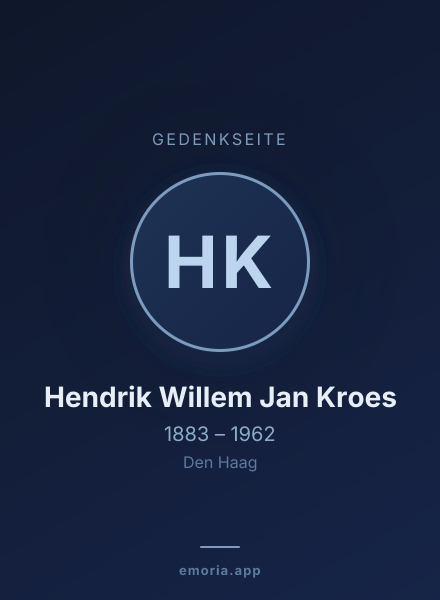 Gedenkportrait von Hendrik Willem Jan Kroes