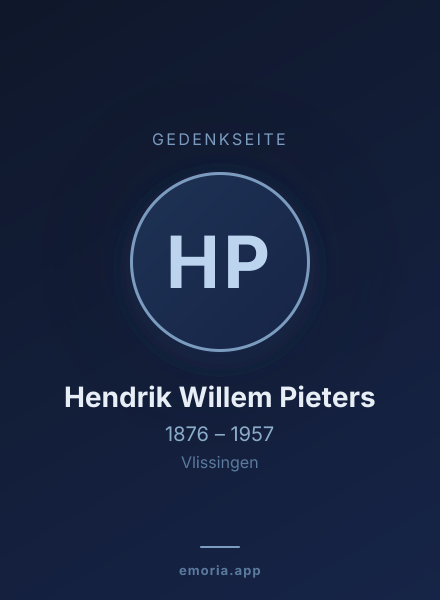 Gedenkportrait von Hendrik Willem Pieters