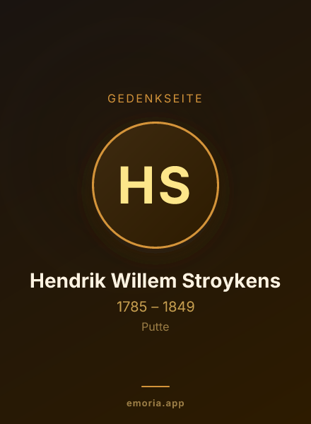 Gedenkportrait von Hendrik Willem Stroykens