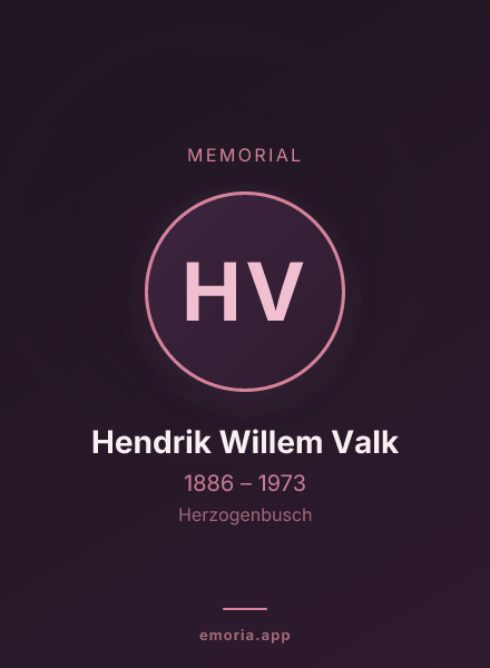 Memorial portrait of Hendrik Willem Valk