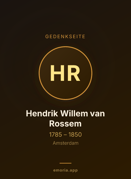 Gedenkportrait von Hendrik Willem van Rossem