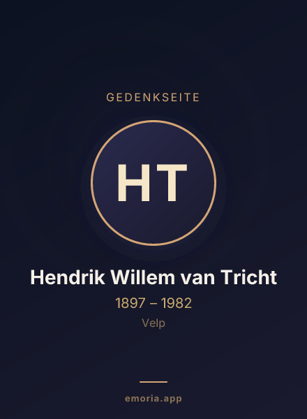 Gedenkportrait von Hendrik Willem van Tricht