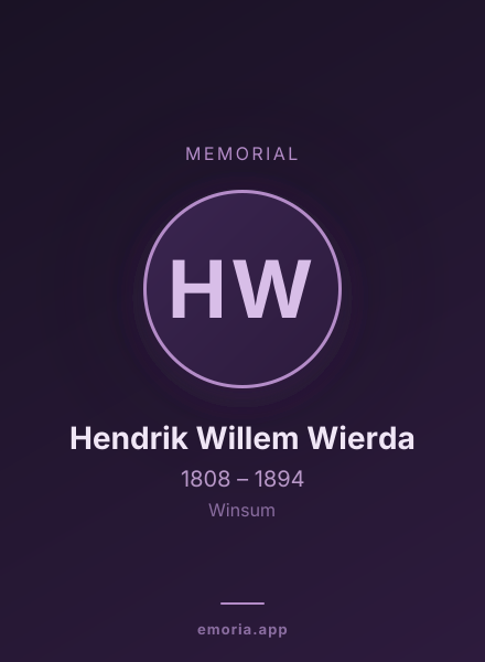 Memorial portrait of Hendrik Willem Wierda