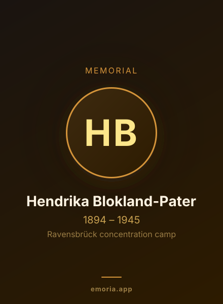 Memorial portrait of Hendrika Blokland-Pater
