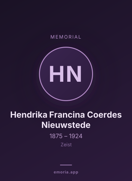 Memorial portrait of Hendrika Francina Coerdes Nieuwstede