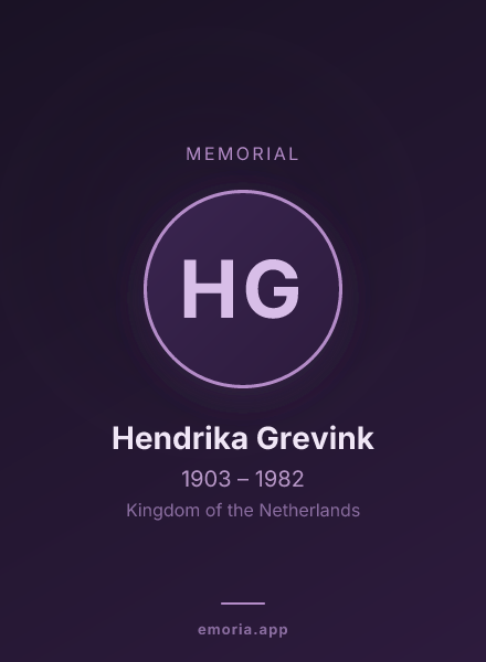 Memorial portrait of Hendrika Grevink