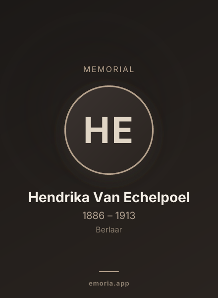 Memorial portrait of Hendrika Van Echelpoel