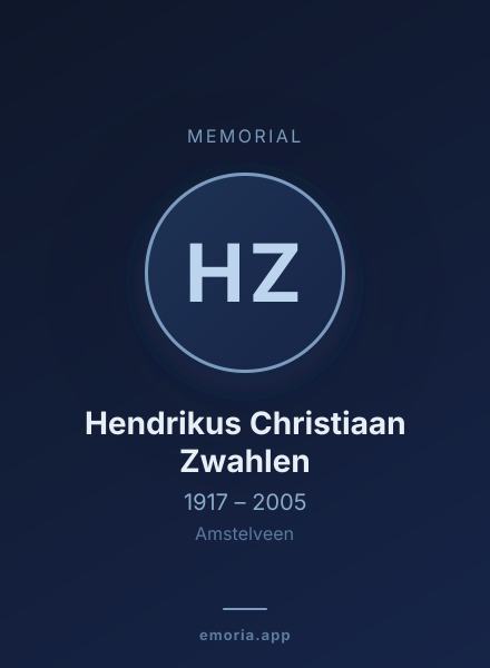 Memorial portrait of Hendrikus Christiaan Zwahlen