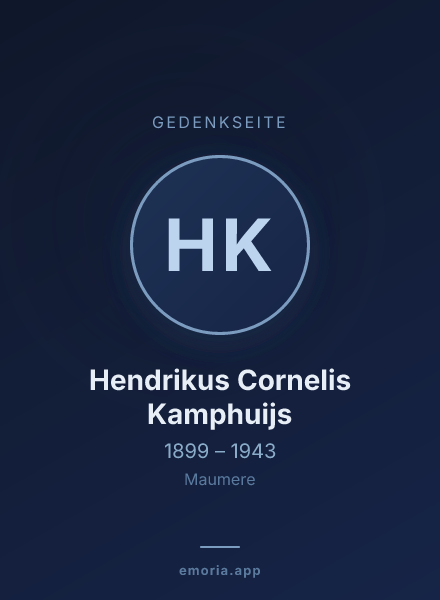 Gedenkportrait von Hendrikus Cornelis Kamphuijs