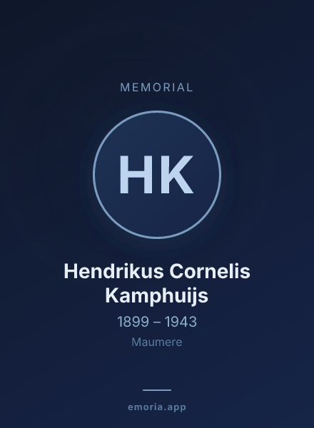 Memorial portrait of Hendrikus Cornelis Kamphuijs