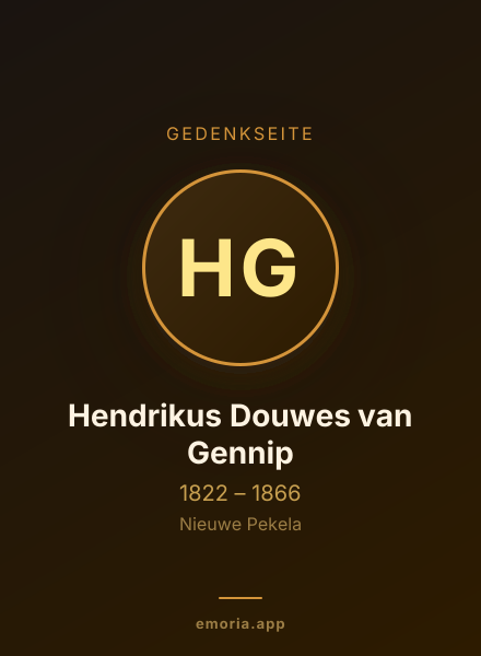 Gedenkportrait von Hendrikus Douwes van Gennip