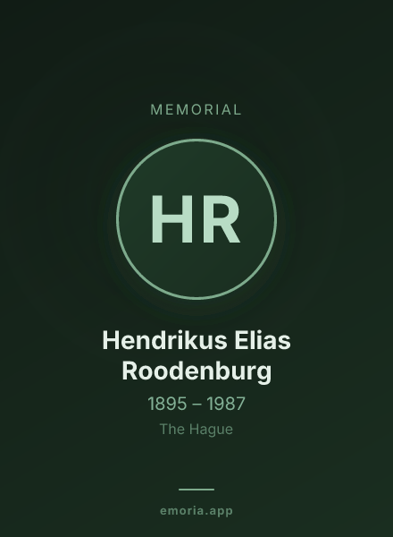 Memorial portrait of Hendrikus Elias Roodenburg
