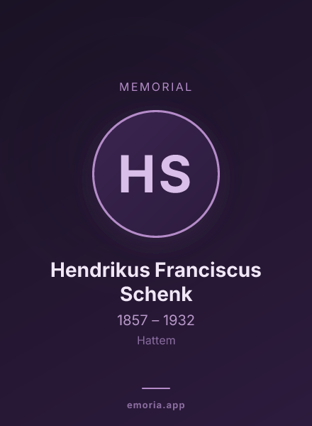 Memorial portrait of Hendrikus Franciscus Schenk