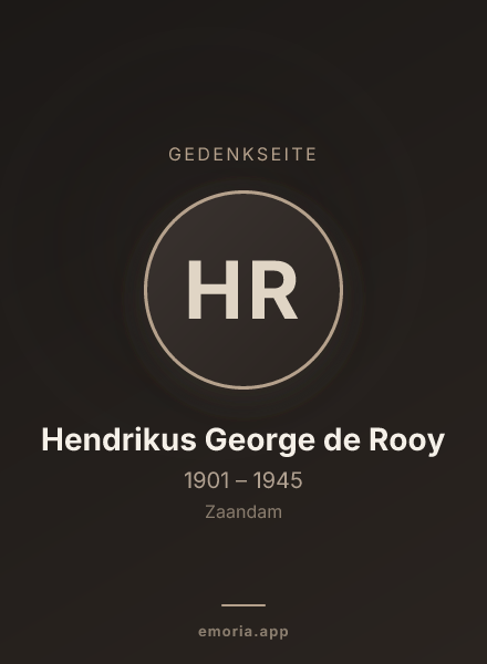 Gedenkportrait von Hendrikus George de Rooy