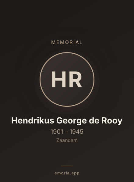 Memorial portrait of Hendrikus George de Rooy