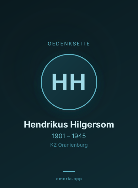 Gedenkportrait von Hendrikus Hilgersom