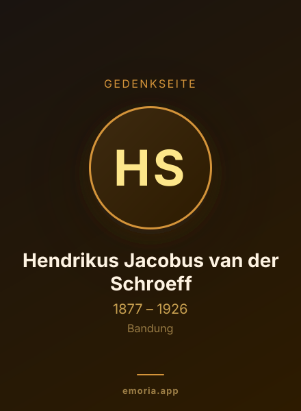 Gedenkportrait von Hendrikus Jacobus van der Schroeff