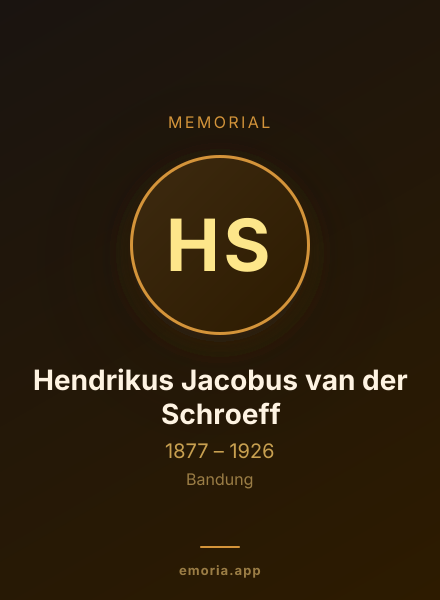 Memorial portrait of Hendrikus Jacobus van der Schroeff