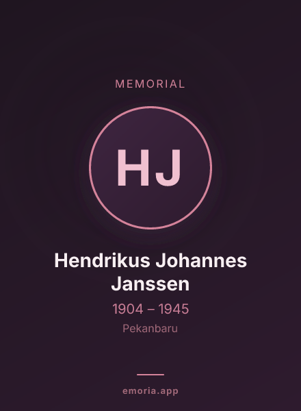 Memorial portrait of Hendrikus Johannes Janssen