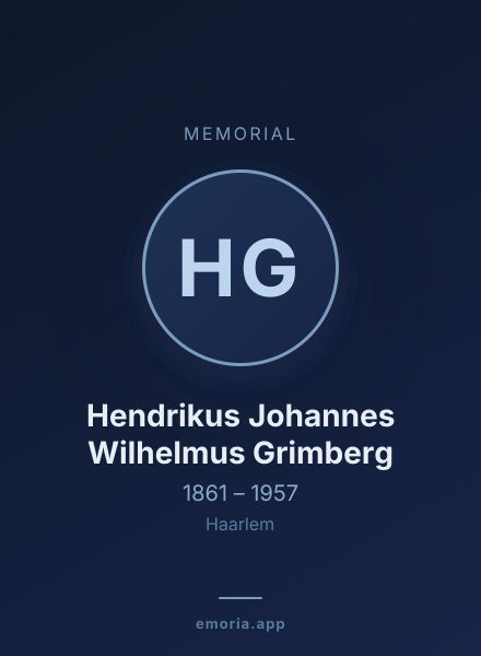 Memorial portrait of Hendrikus Johannes Wilhelmus Grimberg