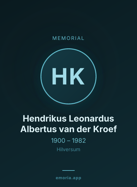 Memorial portrait of Hendrikus Leonardus Albertus van der Kroef