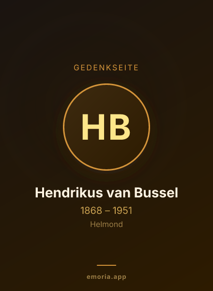 Gedenkportrait von Hendrikus van Bussel