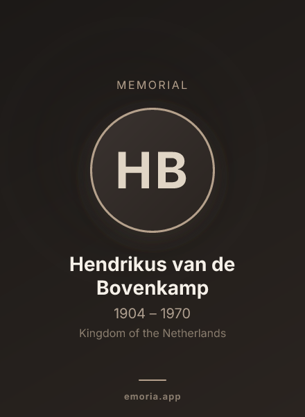 Memorial portrait of Hendrikus van de Bovenkamp