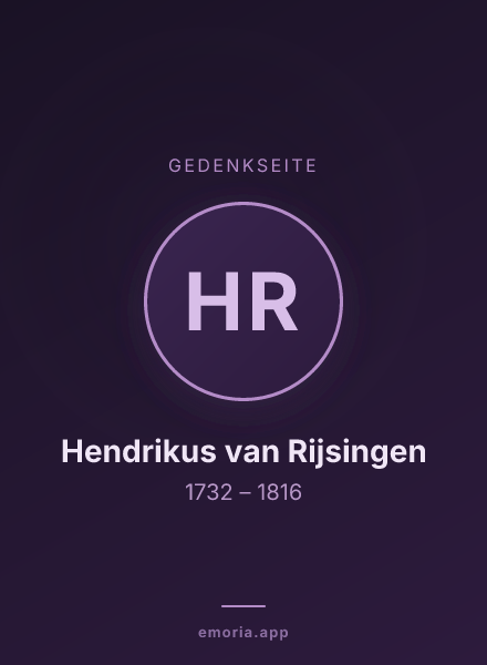 Gedenkportrait von Hendrikus van Rijsingen