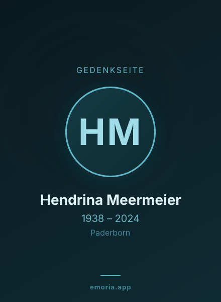 Gedenkportrait von Hendrina Meermeier