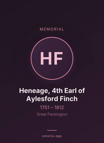 Memorial portrait of Heneage, 4th Earl of Aylesford Finch