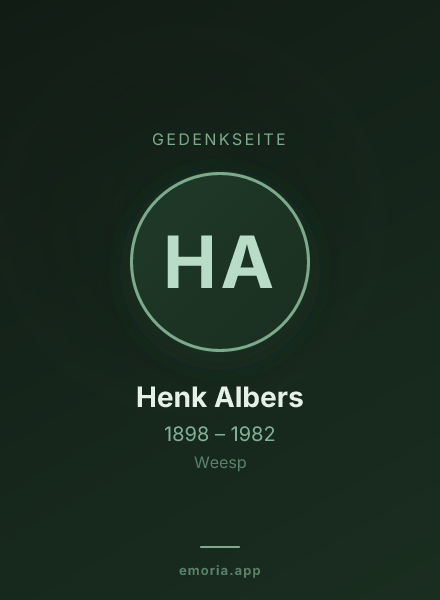 Gedenkportrait von Henk Albers