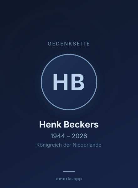 Gedenkportrait von Henk Beckers