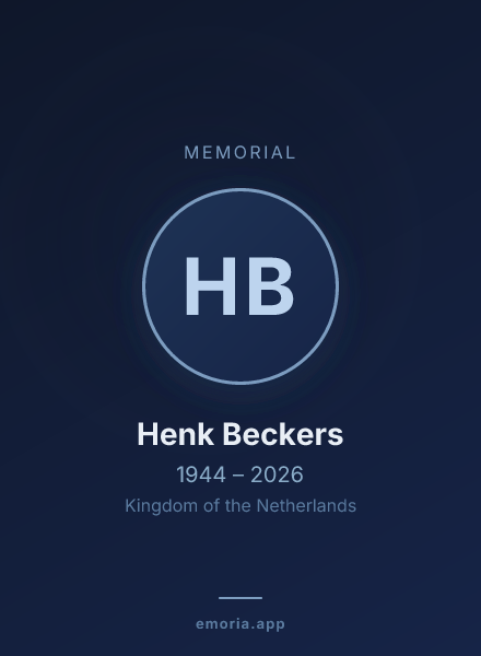 Memorial portrait of Henk Beckers
