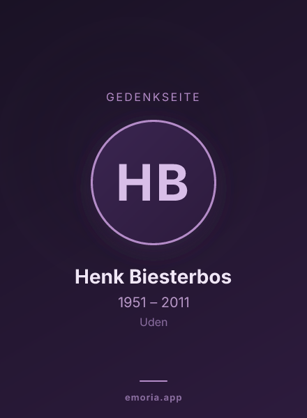 Gedenkportrait von Henk Biesterbos