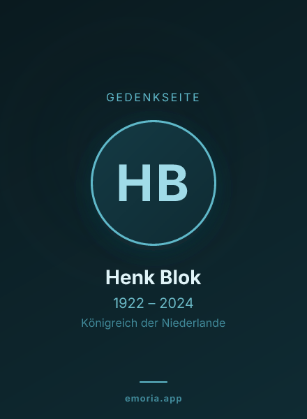 Gedenkportrait von Henk Blok
