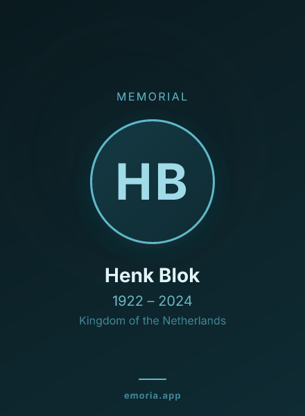 Memorial portrait of Henk Blok