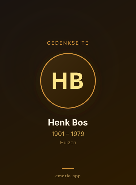 Gedenkportrait von Henk Bos