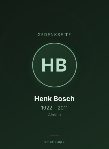 Gedenkportrait von Henk Bosch